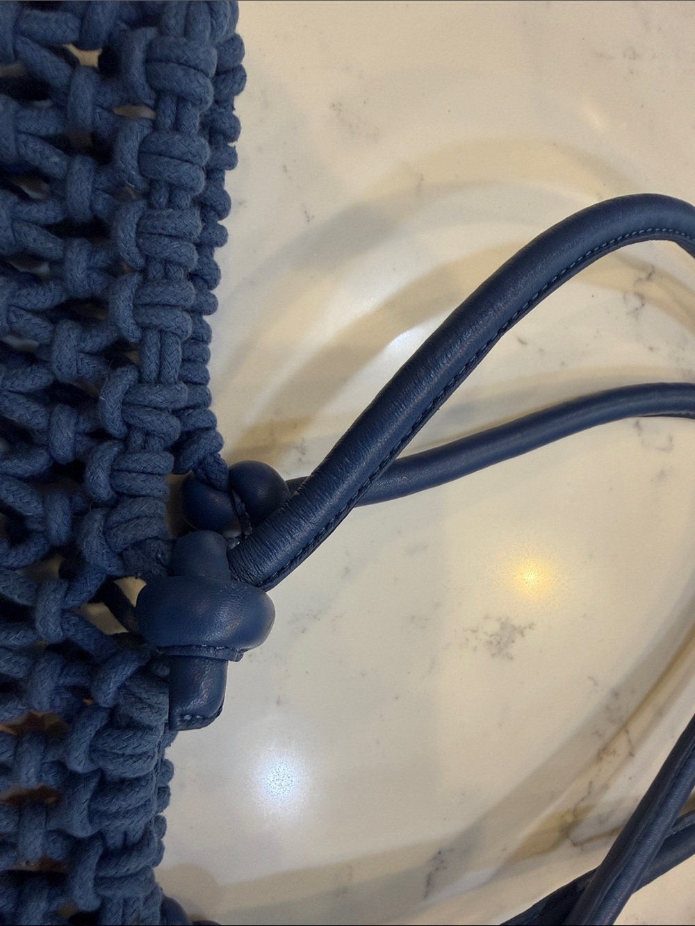 Clare V Blue Knotted Macramé Tote - Picture 4 of 8